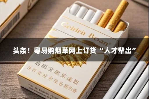 头条！粤易购烟草网上订货“人才辈出”